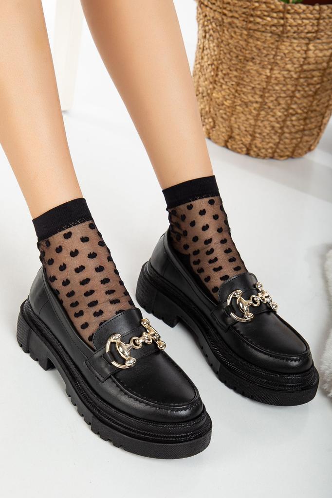 Женские модные лоферы на плоской подошве из искусственной кожи, черные кожаные мокасины с пряжкой на толстой подошве