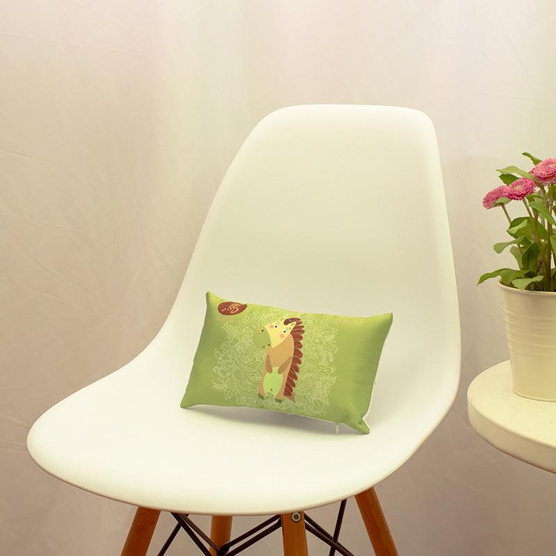 Двенадцать знаков зодиака, сатиновый принт, подголовник для автомобиля, мультяшный, удобный, подушка для поясницы из ПП-хлопка, домашняя подушка