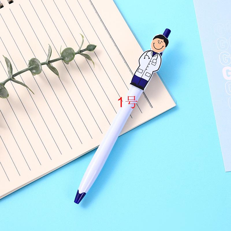 Doctor Nurse Pen Creative Press Ballpoint Pen Cartoon Character Pen Convenient For Teachers Nurses Students
