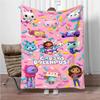 Cartoon G-Gabbys-Dollhouse Soft Flannel Blankets Keep Warm Throw Blanket Comfortable Blanket for Picnic Beds Sofa Home Bedroom