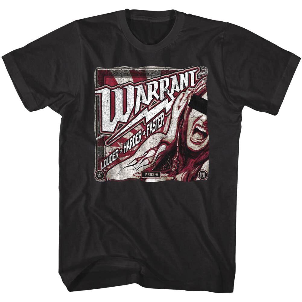 Warrant Louder Harder Faster Men T Shirt