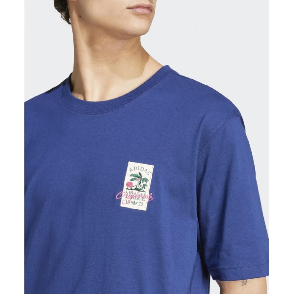 adidas Футболка Leisure Badge темно-синего цвета Jd6347