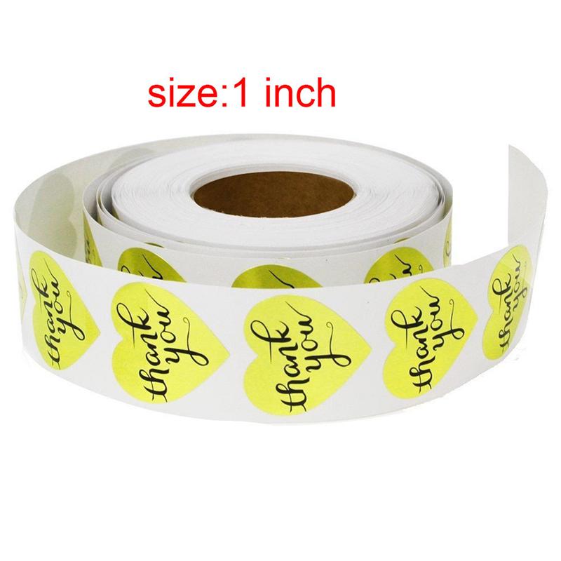 500 Thank You Stickers Mini Diy Craft Gold Heart Shaped Lables Wedding Favour