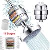 Removal Bathroom Activated Carbon Hard Water Purification Softener 15 Stages Shower Head Filter