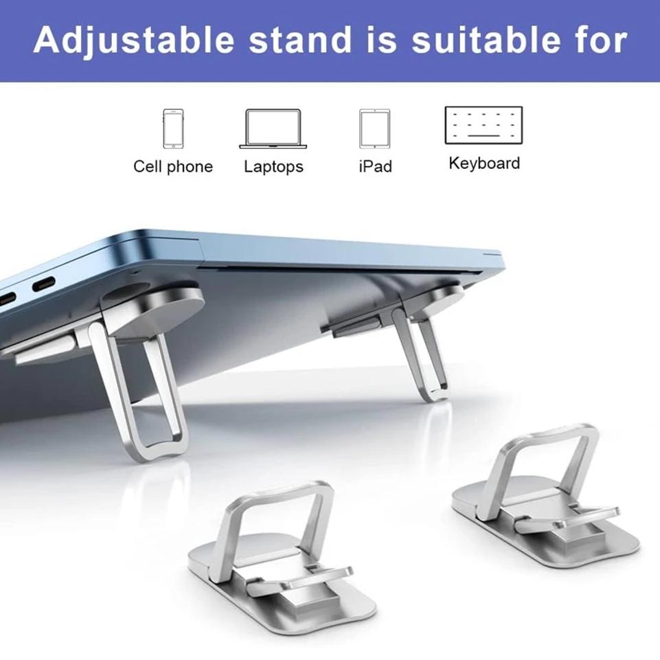 Aluminium Alloy Holder Adjustable Folding Laptop Stand Mini Legs Ultra-thin Portable for Mac Huawei Notebook Cooling Holder Feet Invisible Bracket