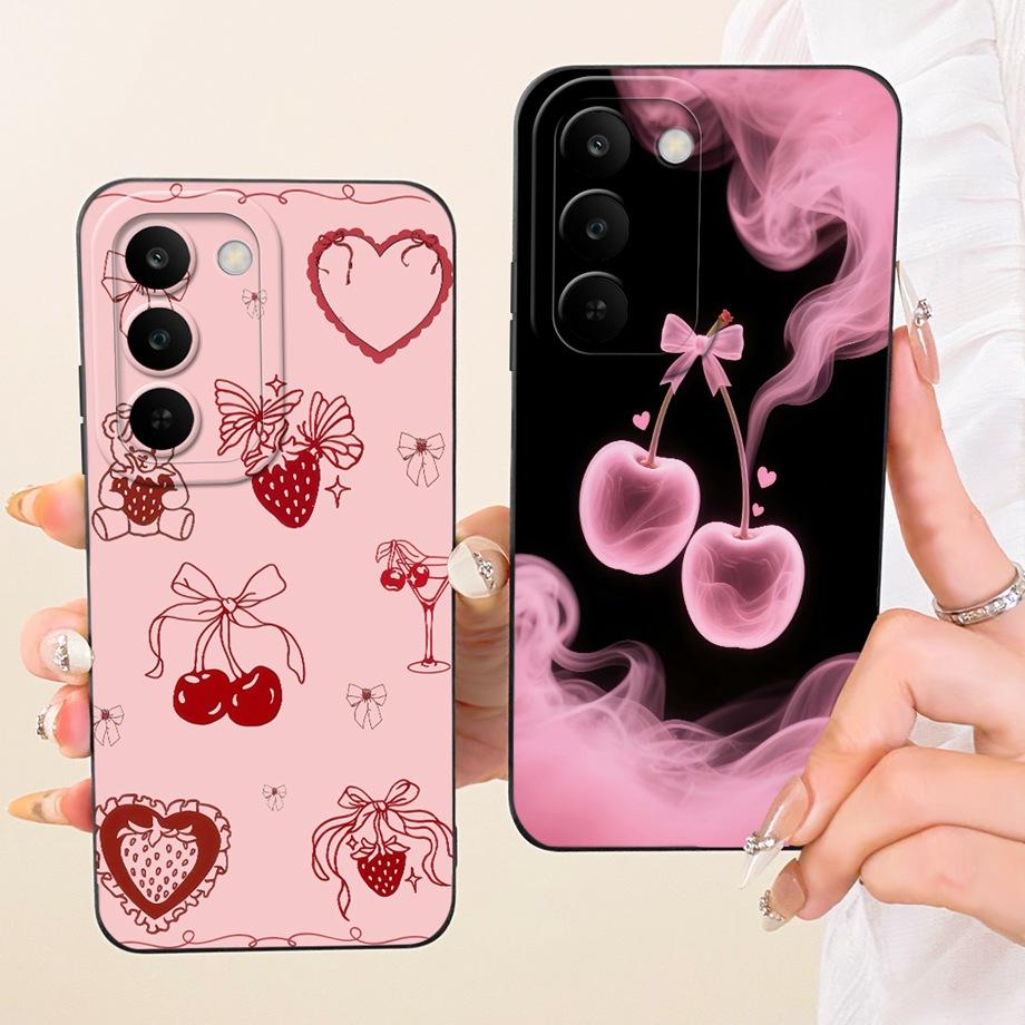 For Realme C83 C100 Phone Case Floral Daisy Aesthetic Moon Nigth Bow Pattern Funda Soft Matte Silicone Back Cover Realme P4 Lite