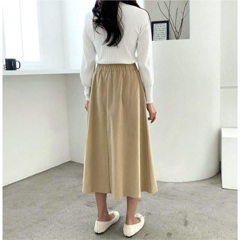 Весенне-осенняя женская юбка, юбка средней длины, свободная и тонкая женская полуюбка большого размера, индивидуальная полуюбка