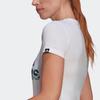 adidas Женская футболка с коротким рукавом для спорта и фитнеса с большим логотипом Белая GL6845