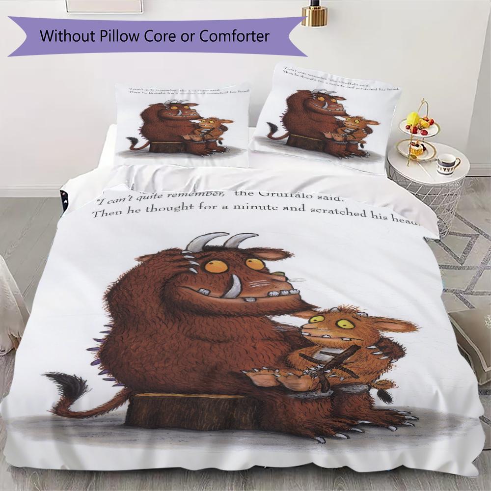 The Gruffalo Pattern Bedding,Quilt Set Quilt Cover Pillowcase Home Birthday Gift(1 * duvet cover + 2 * pillowcase, without core)_lx