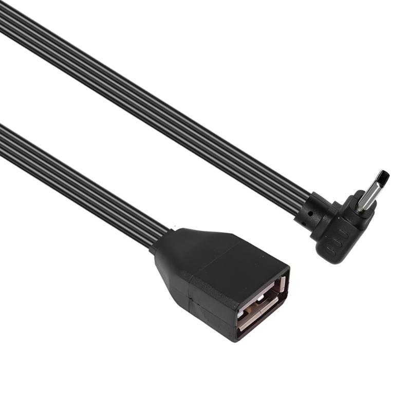 Плоский силиконовый OTG кабель-адаптер Type C на USB 2.0 для подключения флешек, кардридеров, мышей, клавиатур