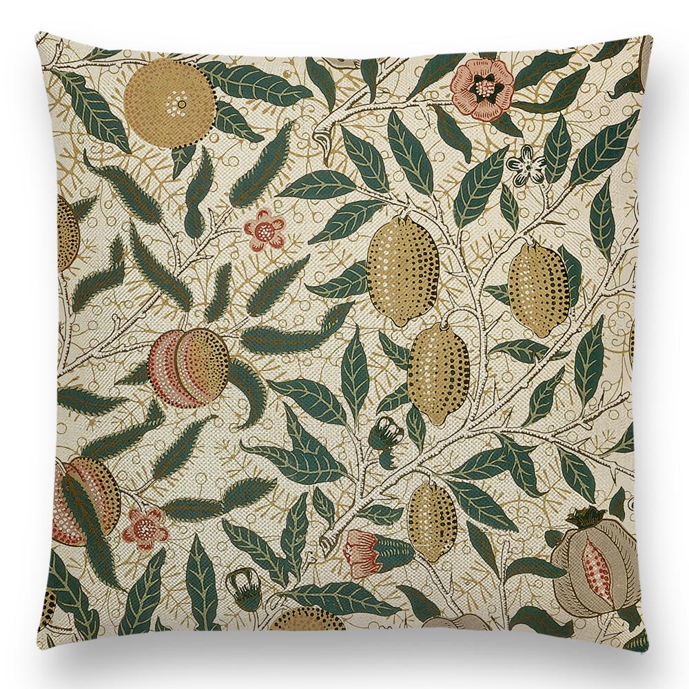 Чехол для подушки William Morris Thief Red, льняная роскошная подушка для домашнего декора, наволочка для дивана, гостиной, 40 см/45 см/50 см/60 см