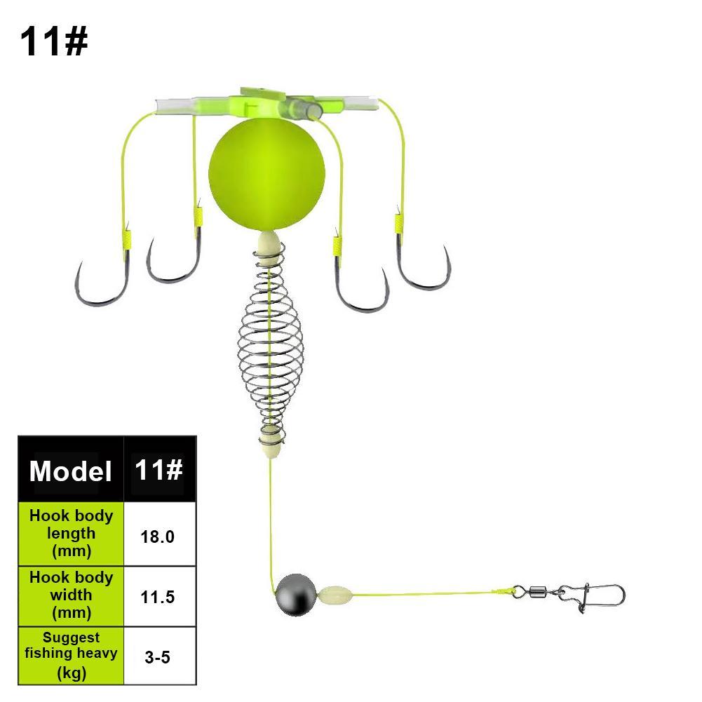 Trap Fishing Hook String Hook Fishing Bait Cage Fishing Set Line Group Feeder Sinker Float Anti Winding Fishing Spring Bait Cage