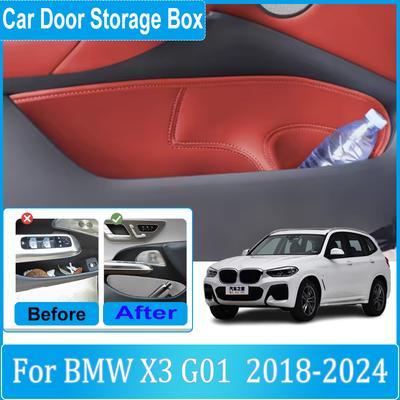 Органайзер-карман для хранения в двери автомобиля для BMW X3 G01 Аксессуар 2018 -2024 Автомобильные защитные карманы-органайзеры для слотов в дверях