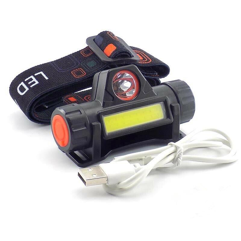 Светодиодный мини-мощный фонарь с зарядкой через USB, ручной электромагнит, рабочий свет COB, альпинизм, рыбалка, налобный фонарик со встроенной батареей 18650