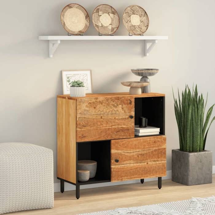 VidaXL Sideboard 80x33x75 Cm Solid Acacia Wood 356882