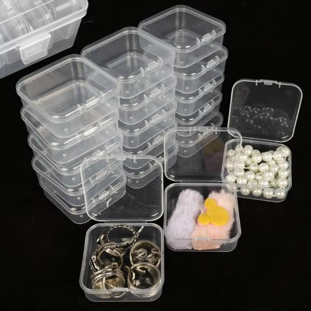 Plastic Transparent Storage Box DIY Earrings Storage Case Jewelry Storage Accessories