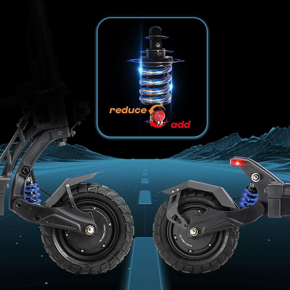 YUME HAWK Electric Scooter 10x3.15" Tubeless All-terrain Tire 1200W*2 Motor 60V 22.5Ah Battery 43mph Max Speed 43miles Max Range