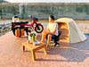 TOMYTEC GeoColle 64 #CarSnap 30a Соло Кемпинг Honda CT125 Hunter Cub В комплекте Фигурка из АБС-пластика и ПВХ и Набор аксессуаров (Окрашенный, Частично