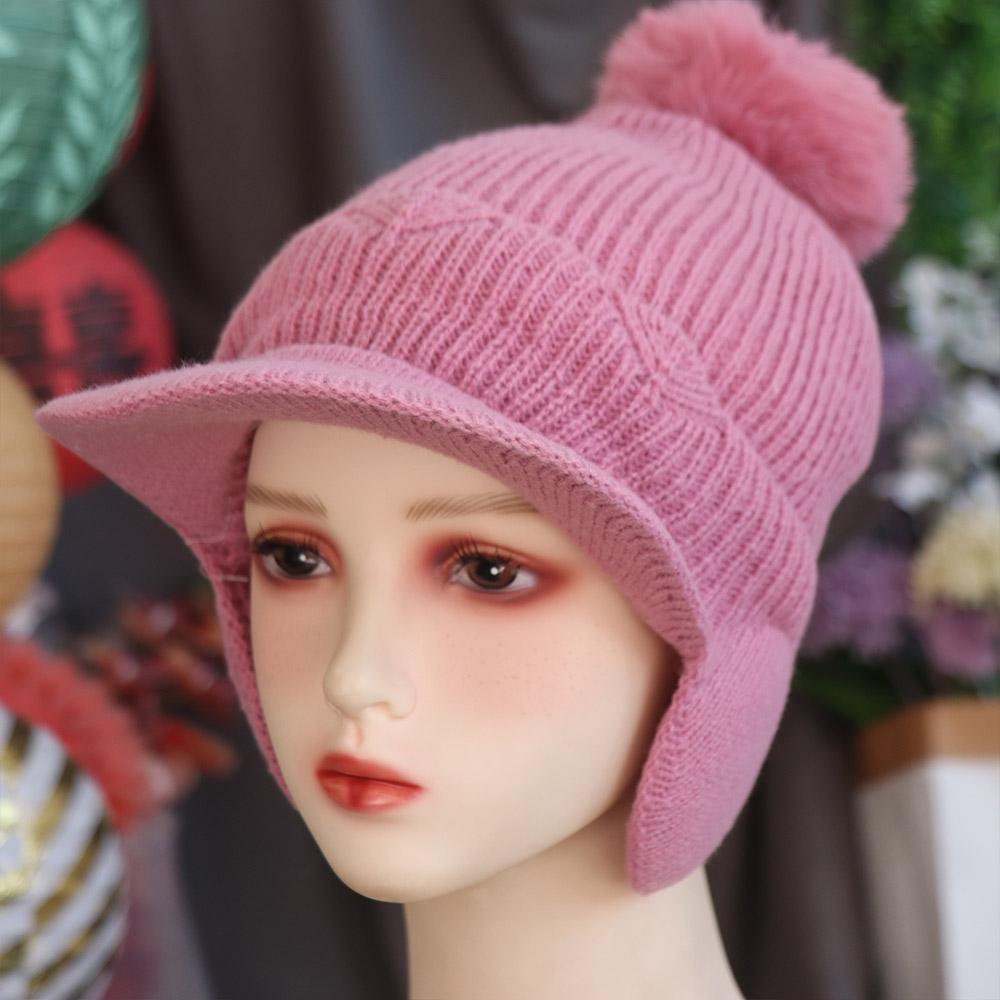 Защита ушей Шапка с ушками Ветрозащитная Вязаная бейсболка Мягкая плюшевая Кепка с козырьком Для улицы