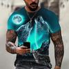 Винтажные мужские футболки с 3D принтом волка, повседневные уличные мужские спортивные футболки с короткими рукавами, мужская футболка большого размера, мужская одежда, летняя одежда