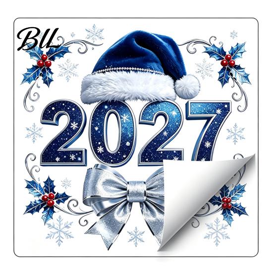 Easy Apply Window Film 2027 New Year Christmas Static Cling, Glue?Free Snowflake Glass Reusable Stickers Sticker, Holiday for Home Shop Decor