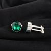 Хромовый диопсид Драгоценный камень Серебряная запонка 1", 925 стерлинговое серебро Ручная работа Мужская запонка для костюма, Подарок для мужчин, Ювелирное изделие с камнем мая CL-9-5