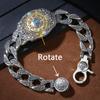 Trendy Nine Palace Bagua Rotating Bracelet for Men's Fashion, Vintage, Chinese Ethnic Style, Original Jewelry