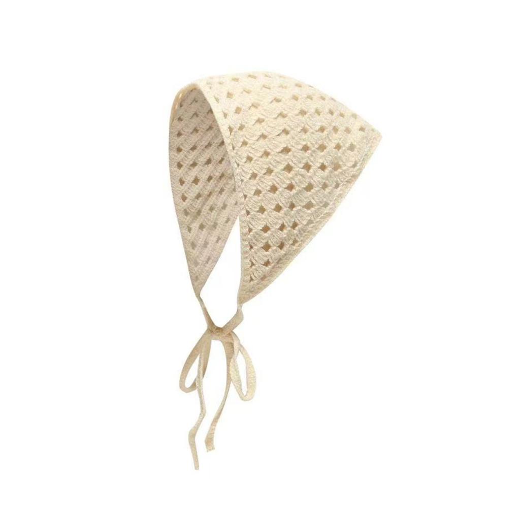 Французский ретро вязаный шарф головной убор, милый вязаный крючком головной убор