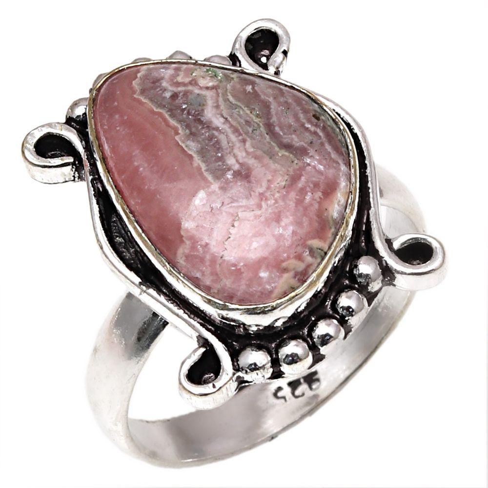 Rhodochrosite Gemstone Handmade Silver Jewelry "9"