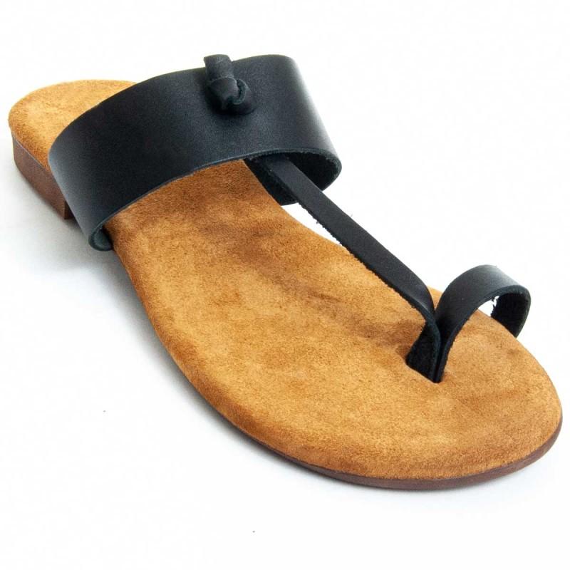 Sandalia De Piel Para Mujer, Color Cuero.  Purapiel  Atlantic  80624