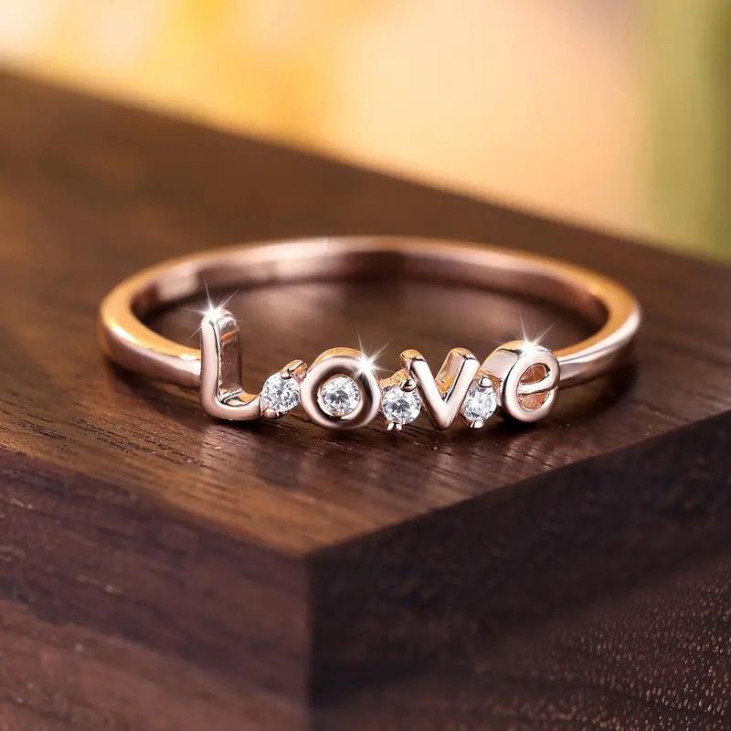 Кольцо Sterling Love Finger Ring для помолвки с изящными блестящими циркониевыми аксессуарами в подарок на День святого Валентина