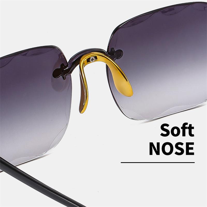 Классические винтажные квадратные солнцезащитные очки женские модные безрамочные солнцезащитные очки для отдыха на открытом воздухе с режущими линзами неполяризованные очки