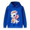 Cartoon Cute Little Dragon Print Kids Unisex Hoodie, Casual Long Sleeve Pullover Sweatshirt for Boys Girls, Cozy Loose Fit Outerwear for Daily Wear Ho