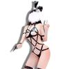 Black Omen Bondage Bunny Full Bunny Girl Косплей Костюм Кролика Бондаж Королевы Сексуальный Костюм Для Экстремальных Танцев Девушки Бар Бесплатный Набор! (062-Черный, Размер)