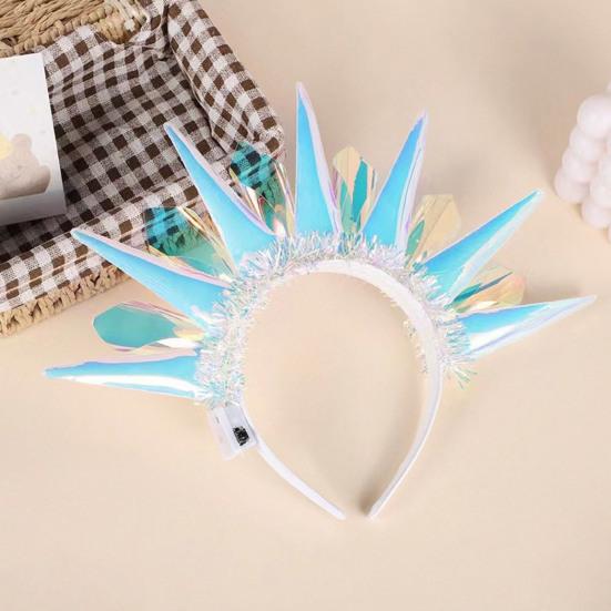 Yousheng Luminous Headband LED Light Up Headwear Battery Powered Halloween Christmas Birthday Events Glow Hair Hoop Party Hair Accessory