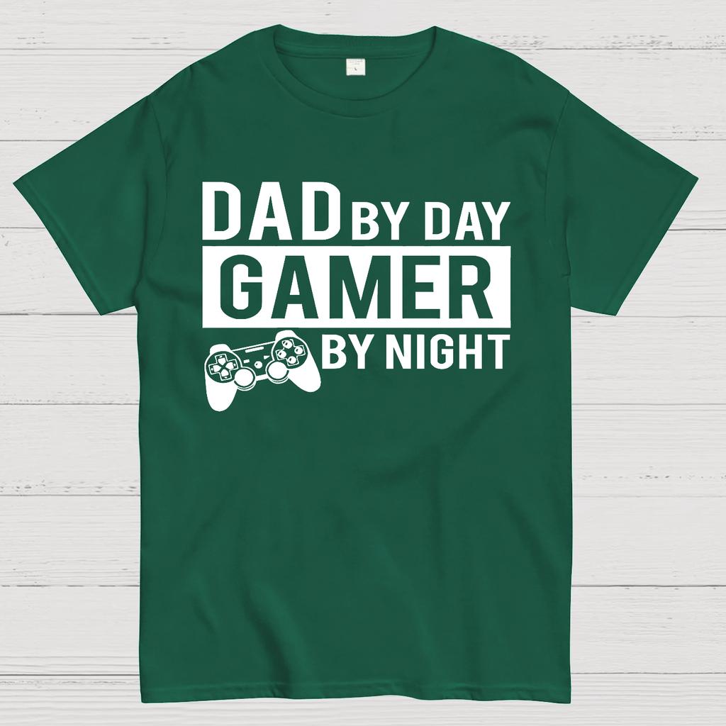 Dad By Day Gamer By Night Unisex 100% Cotton Summer Casual Cool Loose T-Shirt