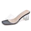 Spring and Summer New Seaside Vacation Thick Heel Transparent Sandals Fairy Wind Sandals Women's High Heels