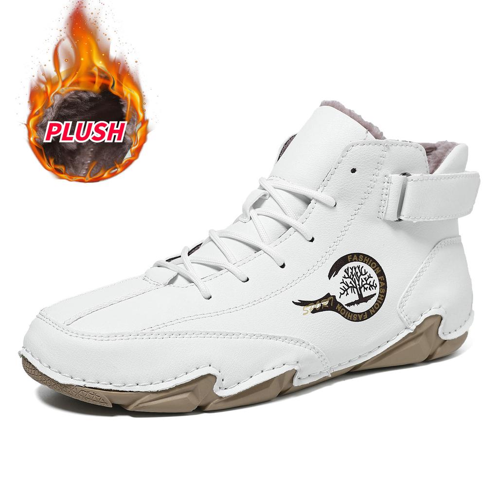 Теплая мужская повседневная обувь для осени и зимы, короткие ботинки для улицы, повседневные мужские женские ботинки, плюс бархат, большой размер, мужские ботинки Мартин