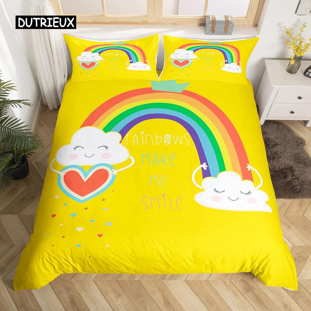 Abstract Rainbow Colorful Bedding Set Queen King Sinlge Duvet Cover Dream Polyester Comforter Covers Pillowcase Soft Bedclothes