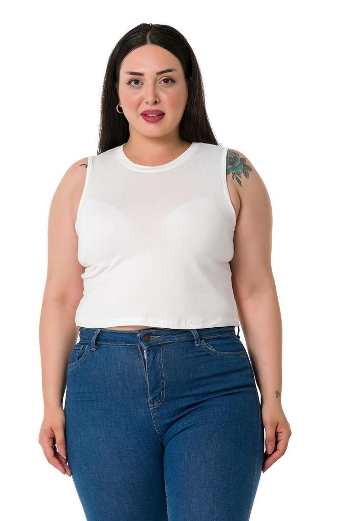 Женский стиль, боди большого размера, большие размеры, с круглым вырезом, без рукавов, укороченное боди из вискозы и норки