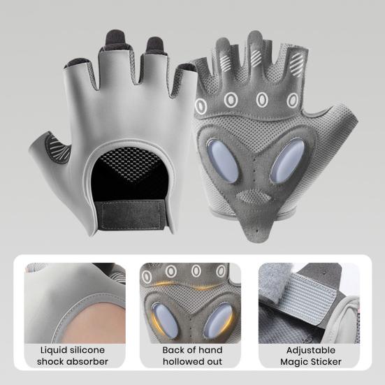 Дышащие перчатки для тренировок для мужчин и женщин, нескользящие перчатки для поднятия тяжестей, тренировок в спортзале, езды на велосипеде, перчатки для фитнеса с полупальцами