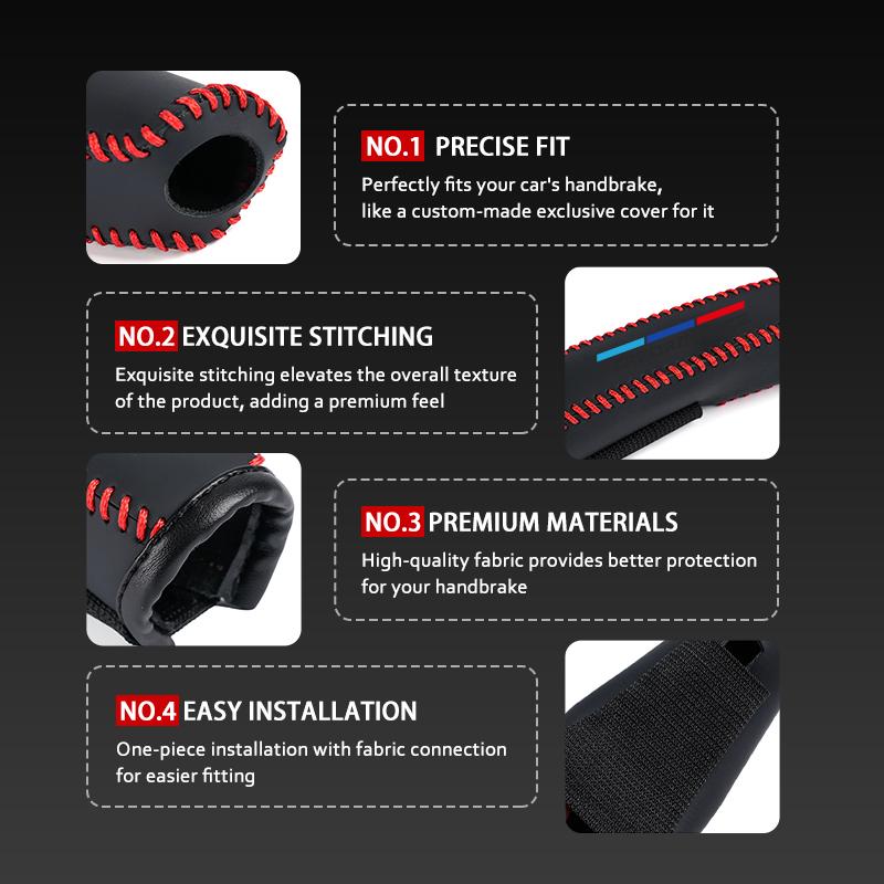 AAAPR1 Car Handbrake Cover Hand Sewn Protective Gear Shift Lever Sleeve For BMW Performance E91 X5 E70 F11 E30 F31 X3 F25 F32 x7