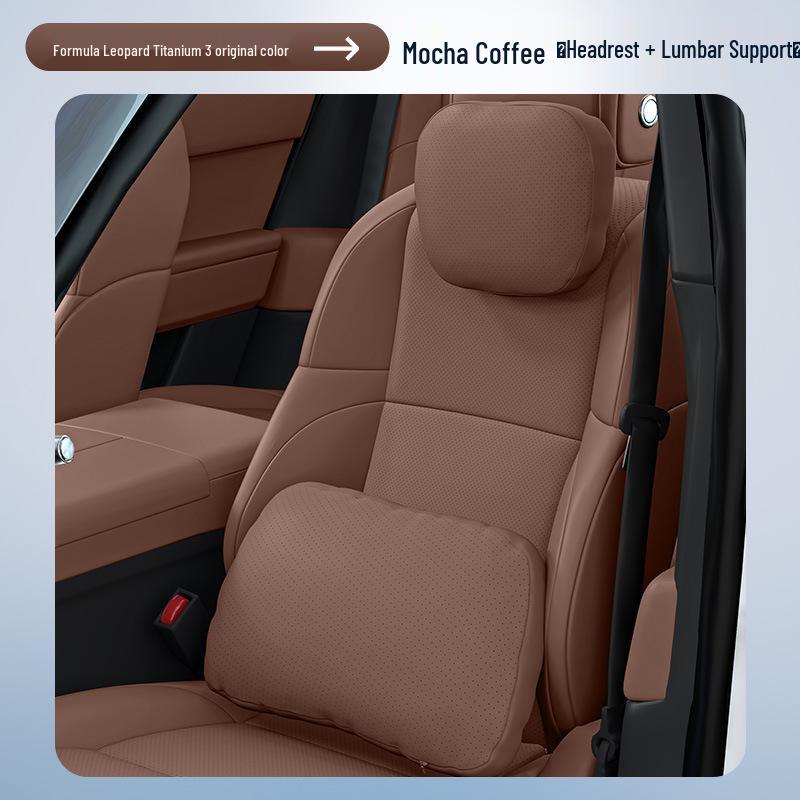 Equation Leopard Titanium 3 Headrest & Lumbar Support Set - Complete Car Interior Accessories