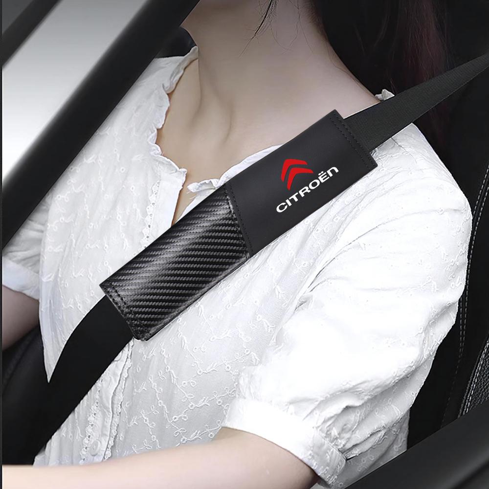 PEZN4 1pc/2pcs PU Leather Car Seat Belt Cover Shoulder Pad For Citroen C1 C2 C3 Vts C4 Saxo C5 C6 C8 Xsara C3-XR Picasso Accessories