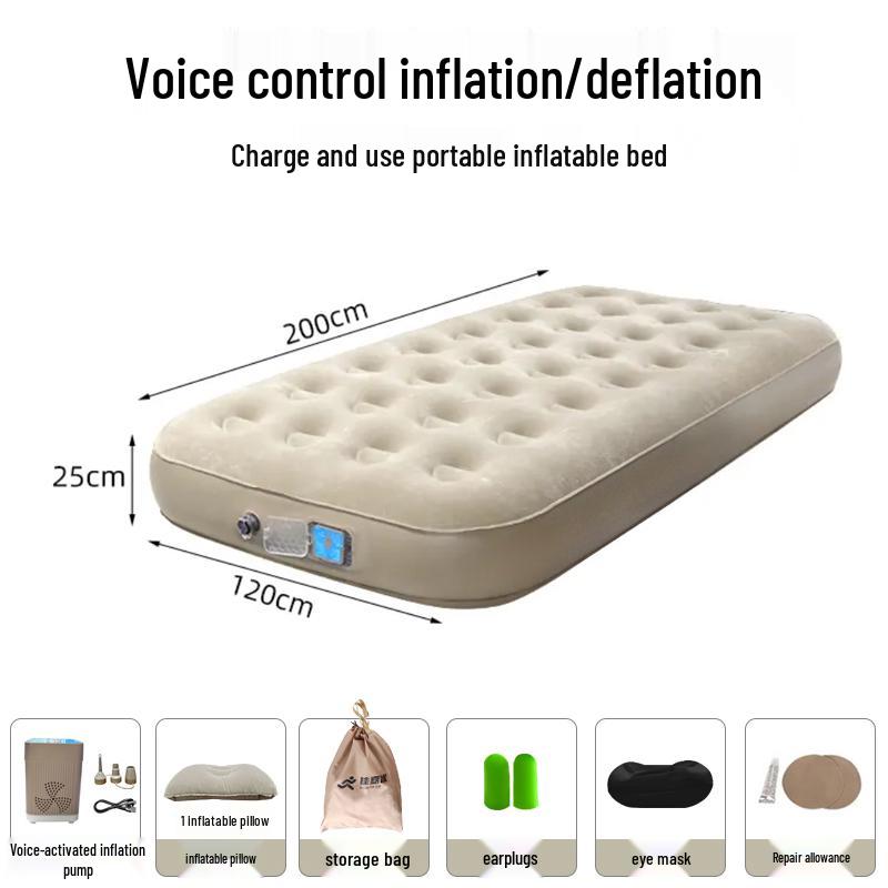 Smart AI Voice-Controlled Inflatable Air Mattress for Outdoor Camping – Thickened Double Bed Sheet