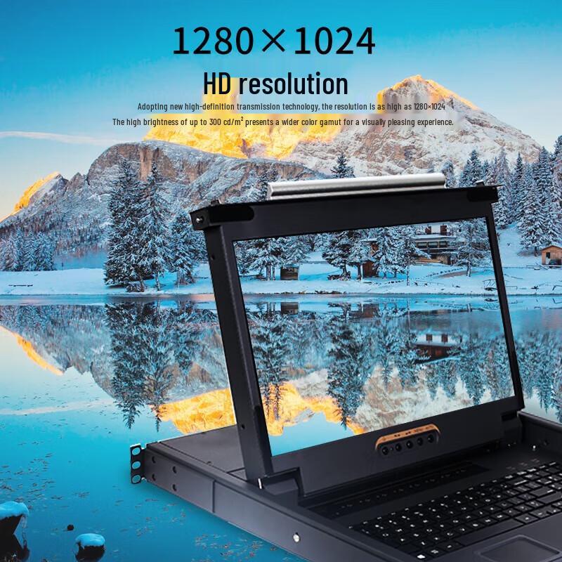19-inch Rackmount KVM Console with 8-Port VGA & IP Access