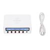 USB Phone Charging Station Block 40W 6 Port QC 3.0 Charging Hub Wireless Charging Base with LCD