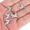 100pcs Perforated Horse Pendant Silver Horse Keychain Pendant DIY Jewelry Supplies  Earring Making