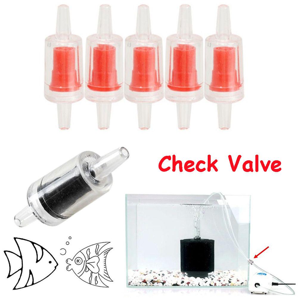 5 PCS Circulate Plastic Black Red Air Pump Co2 System One Way Non-Return Aquarium Check Valve