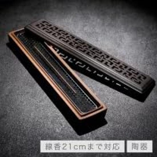 [Ceramic ash-free design] Safe, stylish ceramic incense holder with stainless steel net for horizontal placement. Portable and perfect for study,